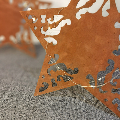 De met de hand gemaakte Ster Gevormde Corten-Gepersonaliseerde Ornamenten van de Staaltuin
