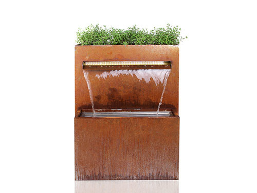 De multifunctionele Corten-Ornamenten van de het Metaaltuin van de Staalwaterval met Planter