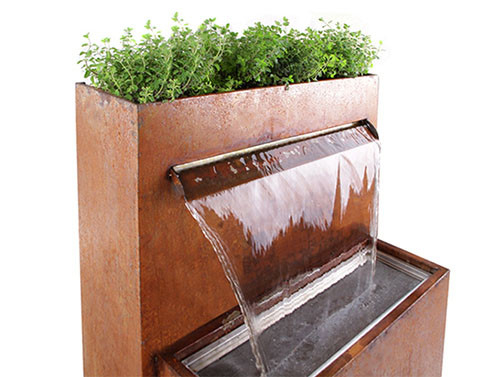 De multifunctionele Corten-Ornamenten van de het Metaaltuin van de Staalwaterval met Planter