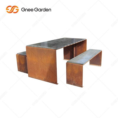 OEM ODM de Welkome Rusty Red Outdoor Metal Furniture Bank van het Metaalpark