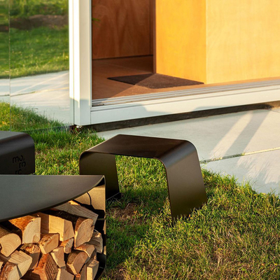 De ronde Corten-van het de Opslag Openluchtmetaal van het Staalbrandhout van de het Meubilair Houten Houder Brand Pit Table With Chairs