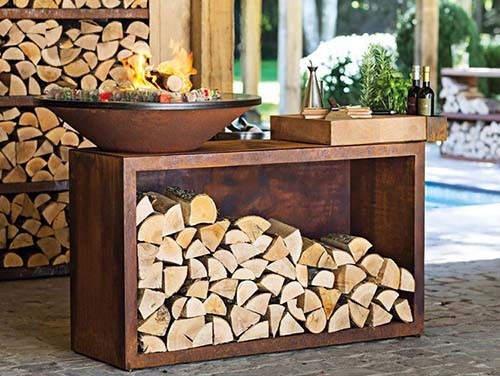 Outdoor Houtgestookte Kegelvormige Cortenstaal Roest BBQ Vuurplaats Aanpassen