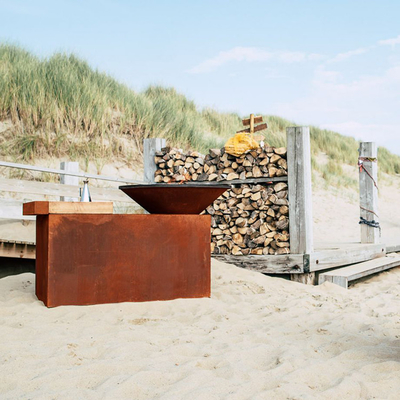 De multilijst van de het Staalbrand van Functie Rechthoekige Corten met Logboekopslag