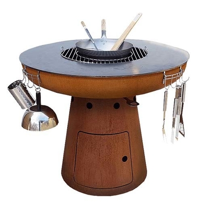 De Openlucht Kokende Grills 100cm Corten-Staalbrand Pit For Barbecue van het Cortenstaal