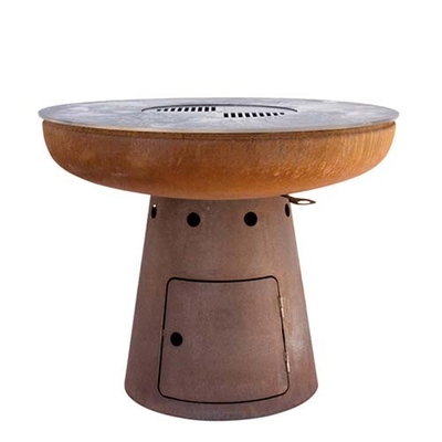 De Openlucht Kokende Grills 100cm Corten-Staalbrand Pit For Barbecue van het Cortenstaal