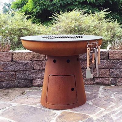 De Openlucht Kokende Grills 100cm Corten-Staalbrand Pit For Barbecue van het Cortenstaal
