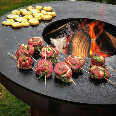 De Openlucht Kokende Grills 100cm Corten-Staalbrand Pit For Barbecue van het Cortenstaal