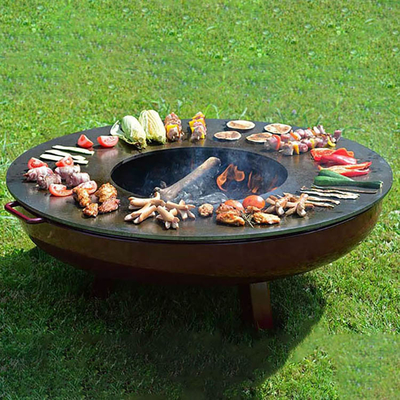 OEM het Staal van de Dienstcorten het Openlucht het Koken Grills Houten Branden