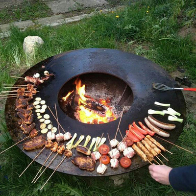 OEM het Staal van de Dienstcorten het Openlucht het Koken Grills Houten Branden
