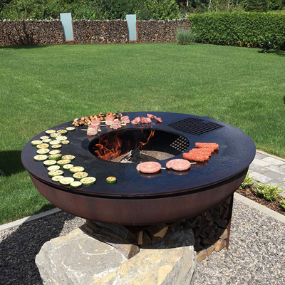 Cortenstaal KD Outdoor BBQ Vuurplaats Rond Voorgeroest