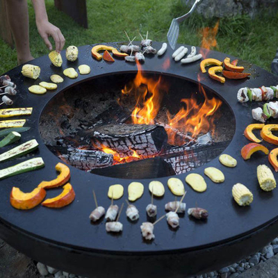 OEM het Staal van de Dienstcorten het Openlucht het Koken Grills Houten Branden