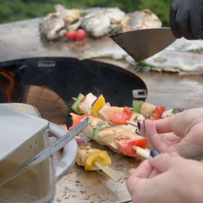 Voorgeroeste Cortenstalen Vuurplaats Voor BBQ Outdoor Koken