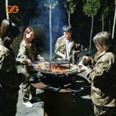 Metalen Tuin Cortenstaal Outdoor BBQ Houtskoolgrill Voorgeroest