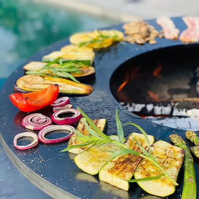 Metalen Tuin Cortenstaal Outdoor BBQ Houtskoolgrill Voorgeroest