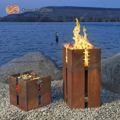 1200mm het Vierkante Corten de Grillhoutskool van de Staalbarbecue Decoratief Branden
