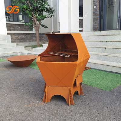Outdoor Patio Keuken Koken Cortenstaal Houtskool Bbq Grill Custom