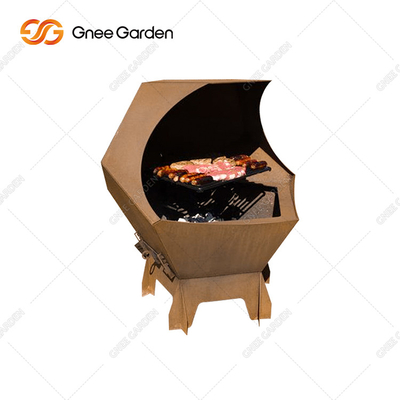 Eenvoudige bediening Corten-ijzer BBQ-houtskoolgrill voor buitenfeesten