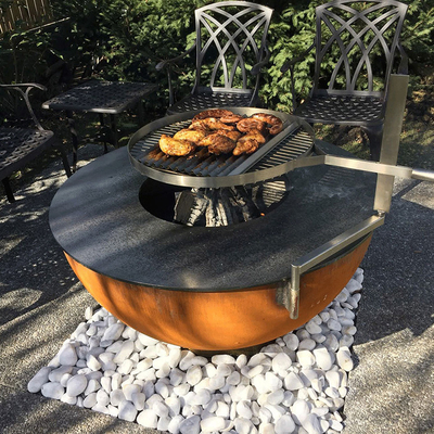 Openlucht het Kamperen Kokende Corten de Grill Decoratieve Brand Pit Grill van de Staalbarbecue