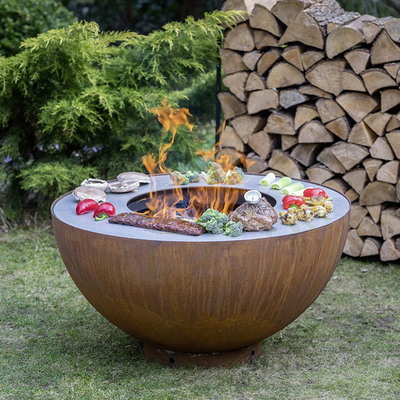 Openlucht het Kamperen Kokende Corten de Grill Decoratieve Brand Pit Grill van de Staalbarbecue