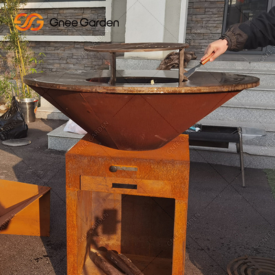 Van het Staal de Openlucht Kokende Grills van Corten van de tuinroest van de de Brandkuil van de de BARBECUEgrill Verpakkende Diensten