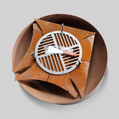 1000mm Corten Staal Openlucht Kokende Grills met Afneembare Basis