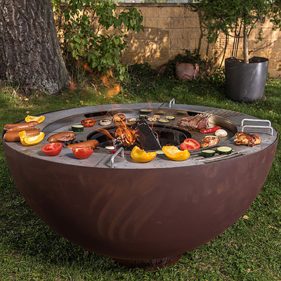 1000mm Openluchtcorten de Kuilbarbecue van de Staalbrand met Aangepaste Grillring