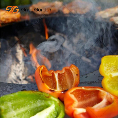 Binnenplaatsterras Openlucht Kokend Rusty Corten Steel Fire Pit met Grote Logboekopslag