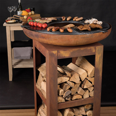 Moderne buitenkeuken Cortenstaal Grill Houtgestookte Camping BBQ Grill