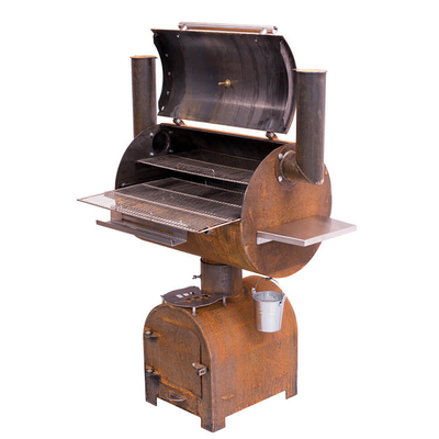 Openluchtcorten-van de de Brandgrill van de Staalbarbecue de Houtskoolroker met de Grillplaat van Cirkelplancha