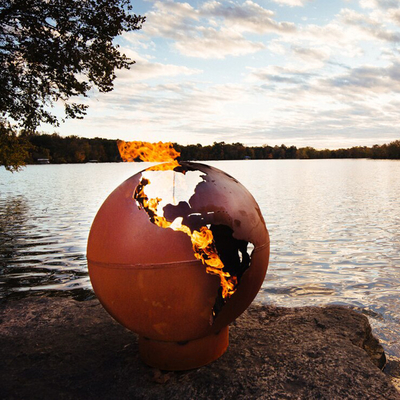 Met de hand gemaakte Corten-Staalbrand Pit Balls Custom Design Fire Pit Balls