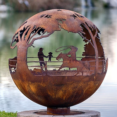 900mm de Decoratieve Corten Brand Pit Handcrafted van het Bolstaal
