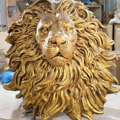Ijzer van 18 Duim het Hoogte Geroeste Lion Face Sculpture Unique Cast