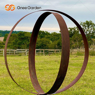 SGS Verklaarde Landschappen van het Staalrusty metal ring sculpture outdoor van Roestcorten