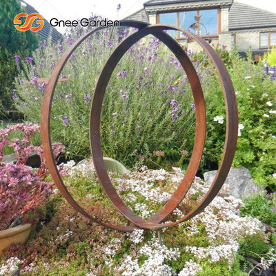 SGS Verklaarde Landschappen van het Staalrusty metal ring sculpture outdoor van Roestcorten