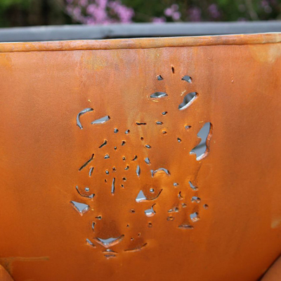 Openluchtcorten-Staalbrand Pit Round Black Pre Rusted