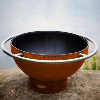 Grote Draagbare 120cm Corten Staalbrand Pit For Courtyard