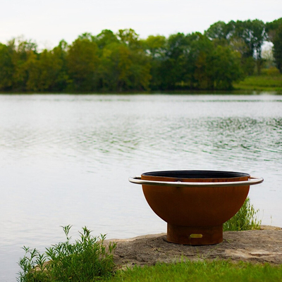Grote Draagbare 120cm Corten Staalbrand Pit For Courtyard