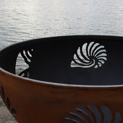 Openluchtcorten-Staalbrand Pit Round Black Pre Rusted