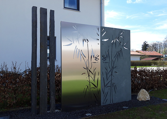 De het Metaaltuin van bamboepatronen siert het Staalcomités van Corten van de Laserbesnoeiing Openlucht Decoratief