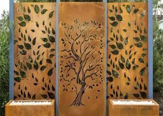 Eiken Boomontwerp Rusty Corten Steel Privacy Screens Decoratieve 600*1200mm