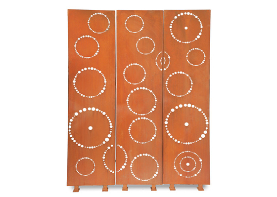 1800x900mm van de Ornamentencorten van de Metaaltuin van de het Staal Decoratief Schermen de Cirkelpatroon