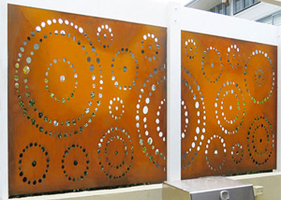 1800x900mm van de Ornamentencorten van de Metaaltuin van de het Staal Decoratief Schermen de Cirkelpatroon