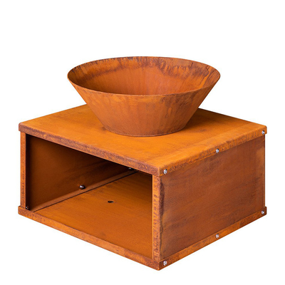 Openluchttuindecor om Corten-Staalbrand Pit Wood Burning Rusty-Colored