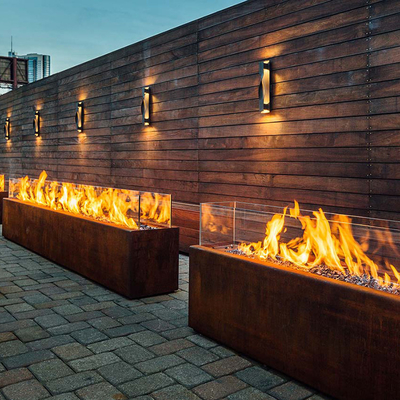 1500mm Rechthoekige Metaalbrand Pit Heater Corten Steel Modern Aesthetic