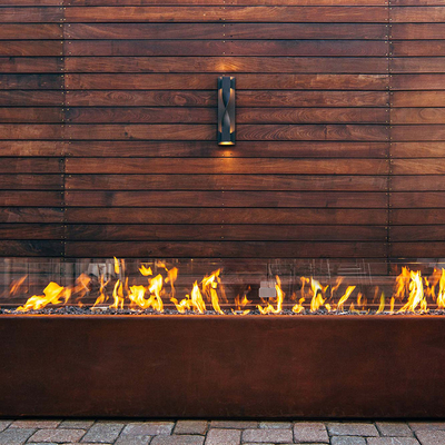 1500mm Rechthoekige Metaalbrand Pit Heater Corten Steel Modern Aesthetic