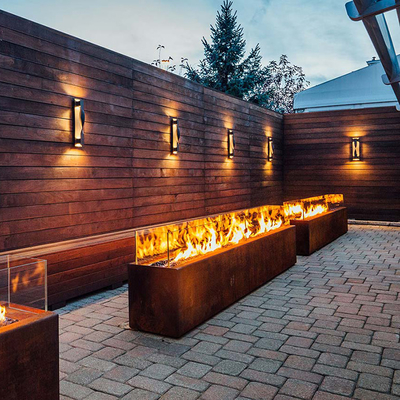 1500mm Rechthoekige Metaalbrand Pit Heater Corten Steel Modern Aesthetic