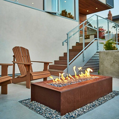Gaspropaan die Corten-Kuil 1200 X 600 X 320mm verwarmen van de Staalbrand Binnenplaatsdecoratie