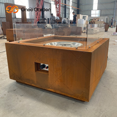 Het openluchtstaal Firepit van Pit Garden Patio Decorative Square Corten van de Staalbrand