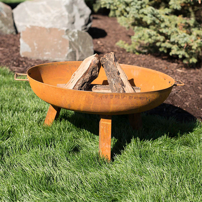 Van het Staal Openluchtrusty metal fire pit outdoor van Corten van de Gneetuin Houten de Brandkuil