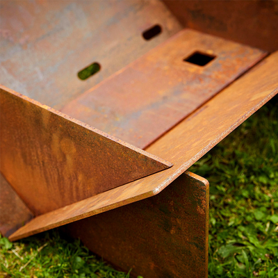 Afneembare Corten-Staal Houten Brandende Brand Pit Table Portable 510mm